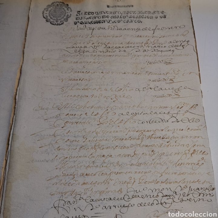 Manuscritos antiguos: Documento de 1645 de 24 pagsinas 14 caras escritas, - Foto 10