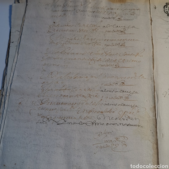 Manuscritos antiguos: Documento de 1645 de 24 pagsinas 14 caras escritas, - Foto 14