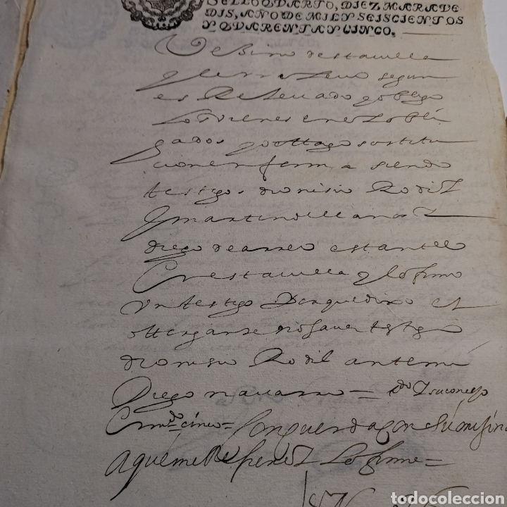 Manuscritos antiguos: Documento de 1645 de 24 pagsinas 14 caras escritas, - Foto 20