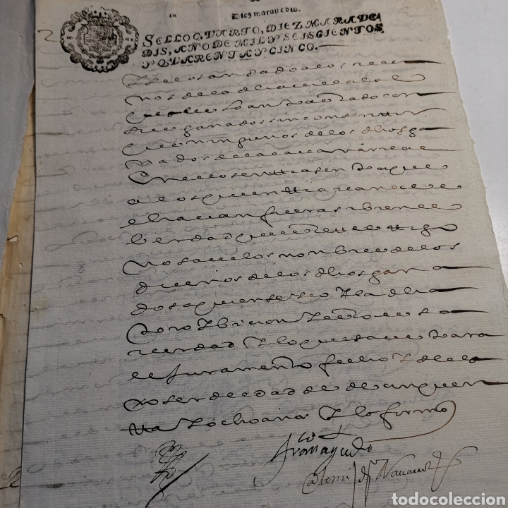Manuscritos antiguos: Documento de 1645 de 24 pagsinas 14 caras escritas, - Foto 25