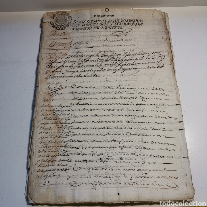 Manuscritos antiguos: Documento de 1645 de 24 pagsinas 14 caras escritas, - Foto 1