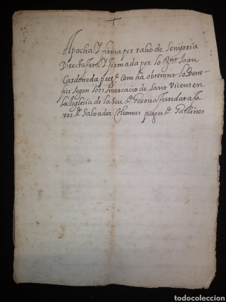 Manuscrits anciens: APOCA - MANUSCRITO - GALLINERS - (GIRONA) - A&Ntilde;O 1693 - 16 X 21 CM