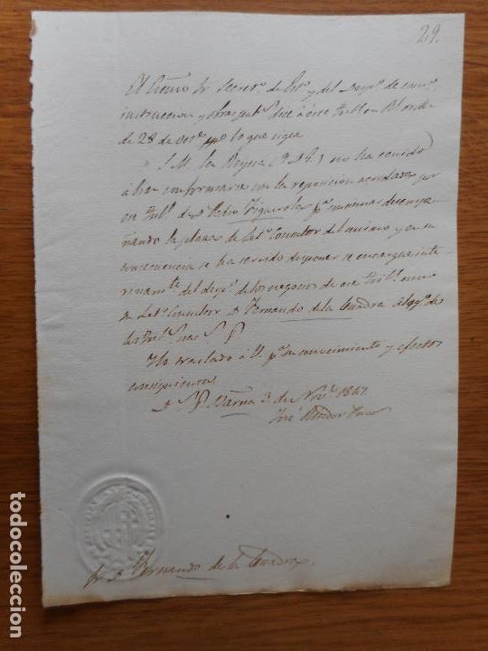 Manuscrits anciens: ANTIGUA CARTA TRIBUNAL COMERCIO BARCELONA 1847. PEDRO FIGUEROLAS - FERNANDO DE LA CUADRA.