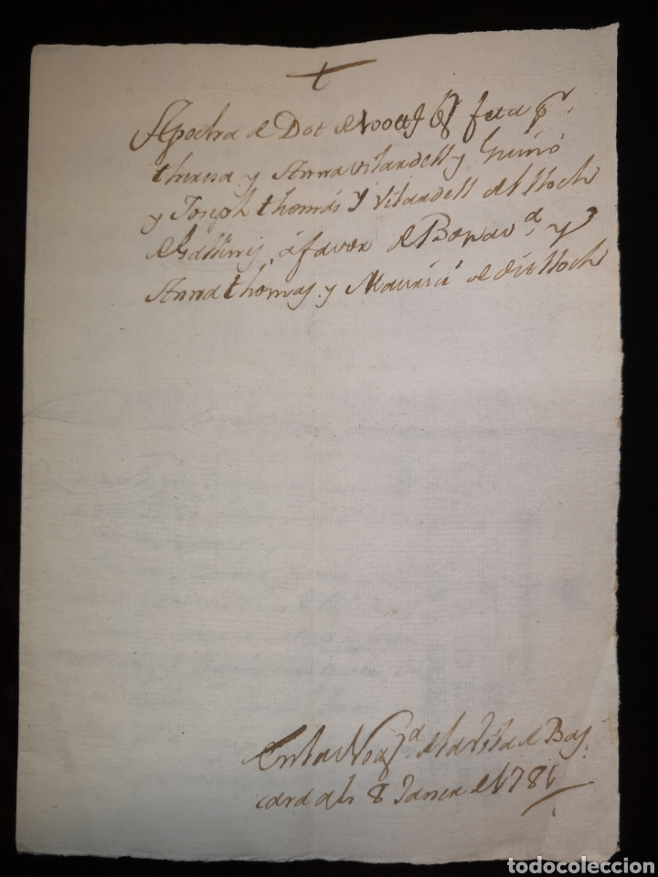 Manuscrits anciens: APOCA - MANUSCRITO - GALLINERS - (GIRONA) BARCARA - A&Ntilde;O 1781 - 16 X 21 CM