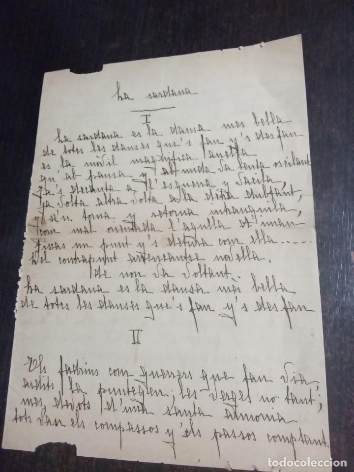 Manuscrits anciens: Joan Maragall.La sardana.Manuscrit original.