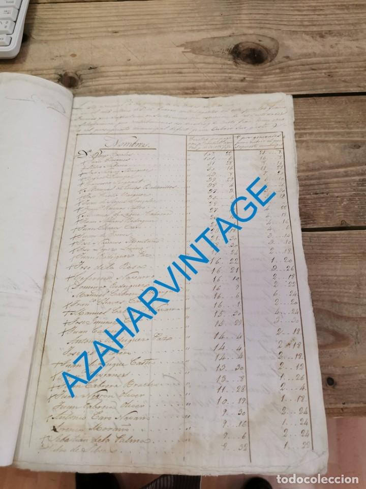 Manuscrits anciens: CAMAS, SEVILLA, 1844, LISTA DE VECINOS DE CASTILLEJA DE LA CUESTA QUE PAGAN CONTRIBUCION EN CAMAS