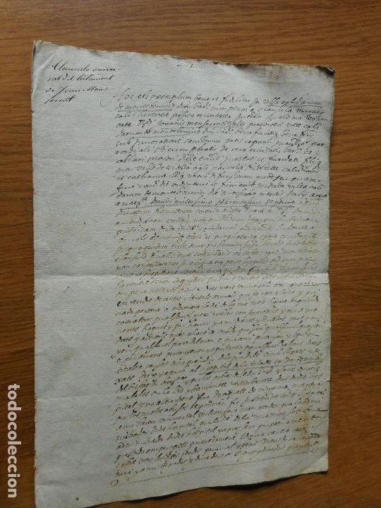 Manuscrits anciens: ANTIGUO MANUSCRITO CATALAN JOANNIS MONTSERRAT VALLS. HOSPITAL CALDES DE MONTBUI 1607?