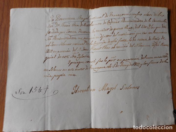 Manuscrits anciens: ANTIGUO MANUSCRITO OBRA PIA JUANA TINTORER. FLORENTINA MAYOL SOLANAS TARRAGONA 1859