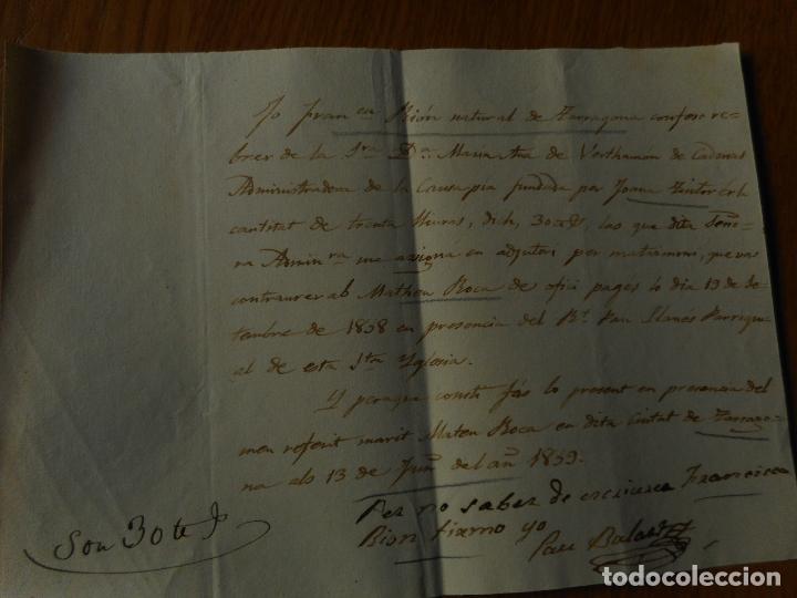 Manuscrits anciens: ANTIGUO MANUSCRITO OBRA PIA JUANA TINTORER.FRANCISCA BION-PAU BALART TARRAGONA 1859