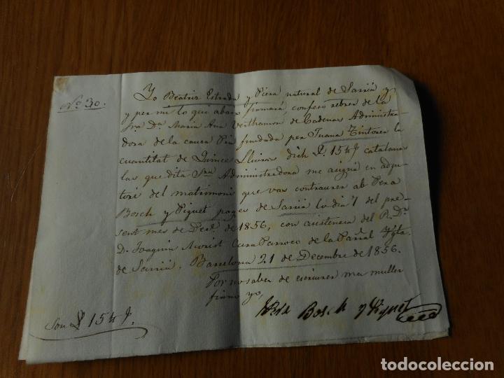 Ancient Manuscripts: ANTIGUO MANUSCRITO OBRA PIA JUANA TINTORER BEATRIZ ESTRADA PIERA.BOSCH PIGUET.SARRIA BARCELONA 1856