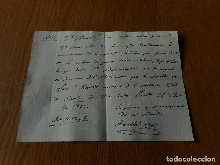 Ancient Manuscripts: ANTIGUO MANUSCRITO OBRA PIA JUANA TINTORER MANUELA USON FRANCISCO ROSELLO BARCELONA 1842