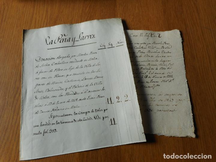 Ancient Manuscripts: ANTIGUA FICHA DE ARCHIVO? LA PE&Ntilde;A LARRES DONACION MARTIN PEREZ ARBEA BOLEA HUESCA 1315. SIGLO XVIII?