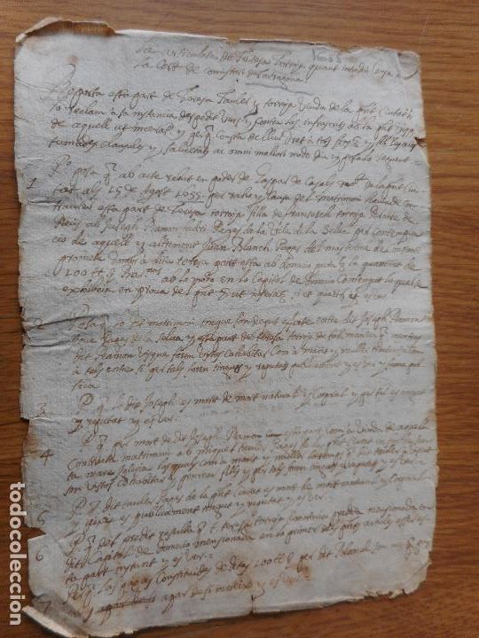 Manuscritos antigos: ANTIGUO MANUSCRITO CATALAN TERESA TORROJA REUS LA SELVA CONSTANTI TARRAGONA 1655