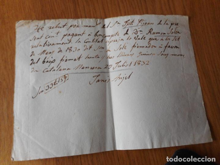 Manuscritos antiguos: ANTIGUO MANUSCRITO CATALAN JOSEPH PIJOAN - RAMON SOLER - JANIS ANJEL MANRESA 1832