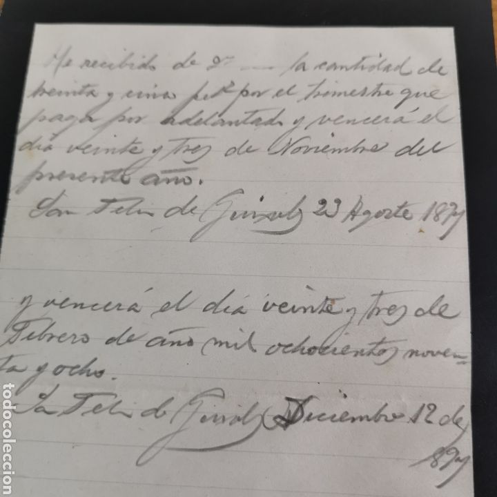 Manuscritos antiguos: Documento recibo de 1898, de St. Feliu de Gu&iacute;xols. - Foto 3