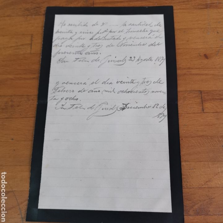 Manuscritos antiguos: Documento recibo de 1898, de St. Feliu de Gu&iacute;xols. - Foto 1