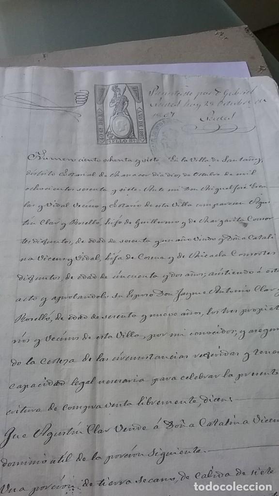 Manuscritos antiguos: Manuscrito. Escritura compraventa 10 oct 1877(663) - Foto 1