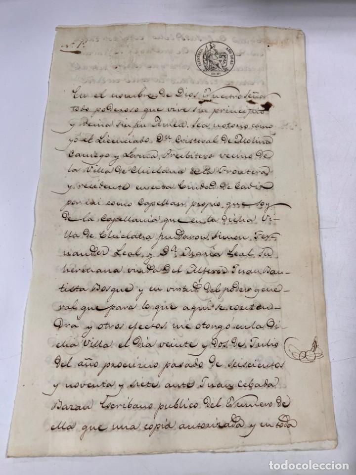 Manuscritos antiguos: C&Aacute;DIZ, 1845. PODER GENERAL. 1 SELLO. VER/LEER - Foto 1