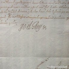 Manuscritos antiguos: 1735-CUENCA-TÍTULO SUPERINTENDENTE SERVICIO DE MILLONES-HACIENDA-FIRMA REY FELIPE V-MINISTRO LEGARRA