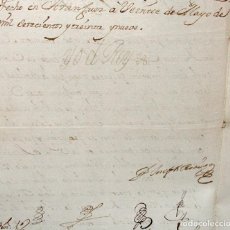 Manuscritos antiguos: 1739-RELEVO OBLIGACIÓN NAVEGAR EN GALERAS-CABALLERO, MARTOS JAEN-FIRMA REY FELIPE V-MINISTRO JOSEPH