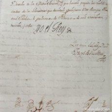 Manuscritos antiguos: 1738-DESPACHO TÍTULO HABITO CABALLERO CALATRAVA- MARTOS JAEN-FIRMA REY FELIPE V-JOSEPH YSASI CONSEJO