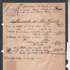 Manuscritos antiguos: 1919 - CAPATAZ FACULTATIVO DE MINAS - DOCUMENTO MANUSCRITO AJUSTE DE CUENTAS - PRECIOSO SELLO TAMPON. Lote 347900588