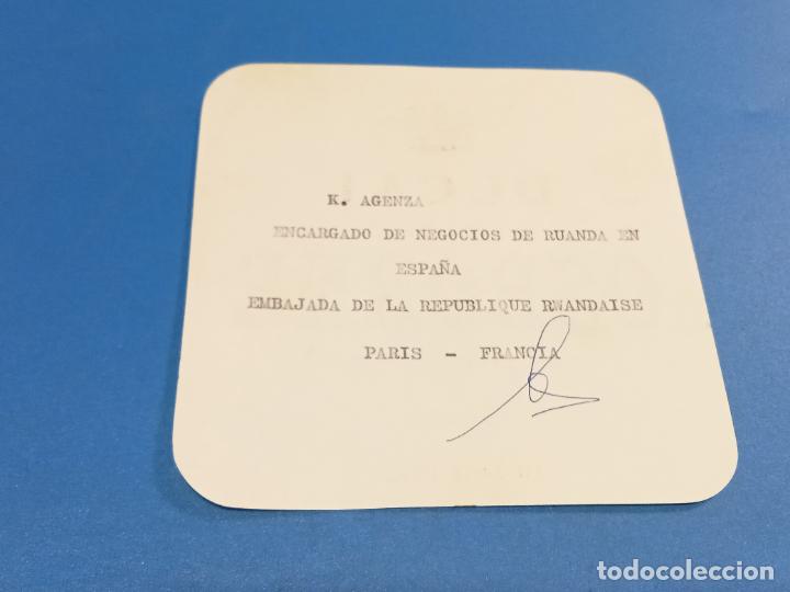 Manoscritti antichi: SIGNED, AUTOGRAPH, FIRMA. K.AGENZA. ENCARGADO DE NEGOCIOS DE RUANDA EN ESPA&Ntilde;A.