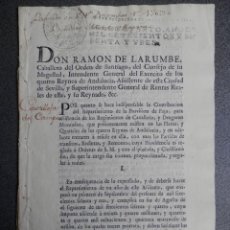 Manuscritos antiguos: MANUSCRITO AÑO 1743 FISCALES OFICIOS TROPA CABALLERÍA ANDALUCÍA IMPUESTO PAJA. Lote 349500539