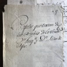 Manuscritos antigos: TOMA DEL HÁBITO DE LA ORDEN DE CABALLEROS DE SANTIAGO. EXCEPCIONAL CONJUNTO DOCUMENTAL.. Lote 349702014