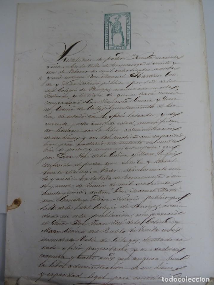 Manuscritos antiguos: Cantabria, Torrelavega, sustituci&oacute;n de poder 1866, 4 pags - Foto 1