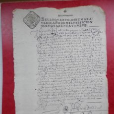 Manuscritos antiguos: PALEOGRAFÍA MANUSCRITO 1649 BONITA LETRA FISCAL 4º LUJO. Lote 357236870