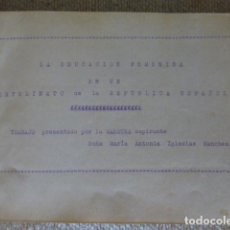 Manuscritos antiguos: LA EDUCACION FEMENINA EN UN ORFELINATO DE LA REPUBLICA ESPAÑOLA MADRID COLEGIO DE LAS MERCEDES. Lote 358566835