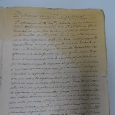 Manuscritos antiguos: VALDEMORO, MADRID, INFORME SOBRE FUNDACIÓN CAPELLANÍAS, 13 PAGS, MUCHAS TIERRAS, TOPONIMIA
