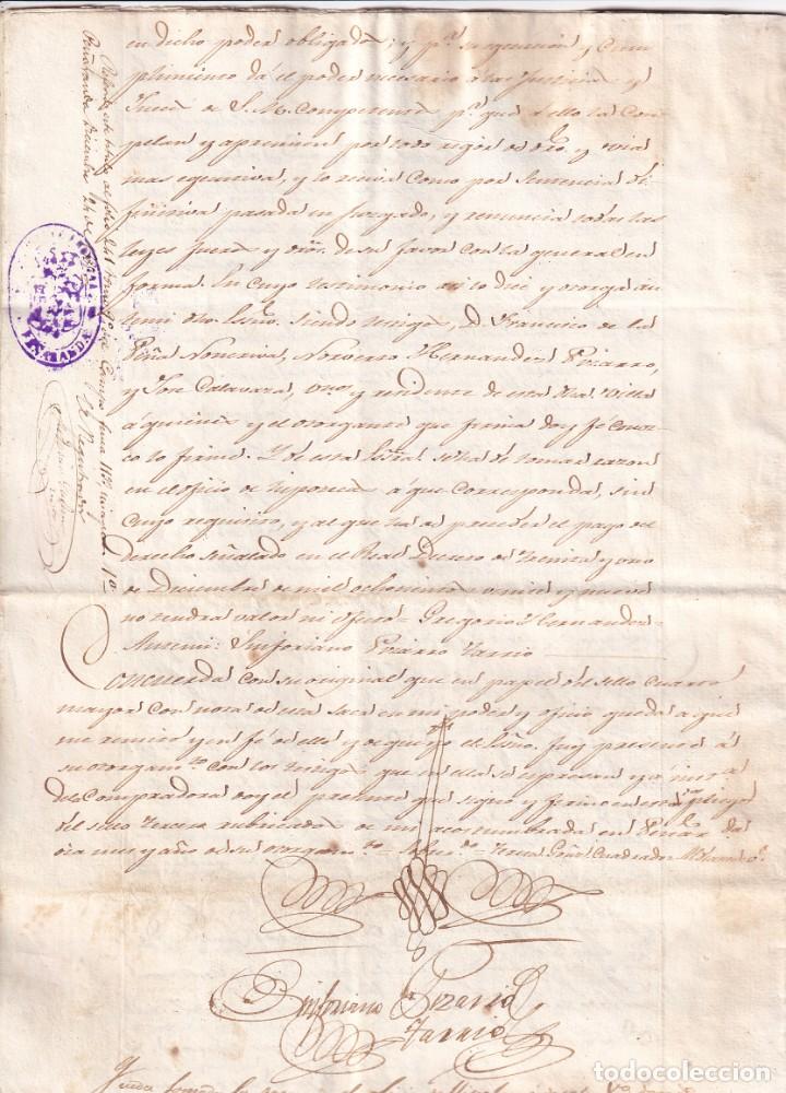 Manuscritos antiguos: Documento notarial Villa Pe&ntilde;aranda de Bracamonte. Salamanca. 1836. 4 hojas. - Foto 2