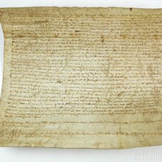 Manuscritos antiguos: VILADEVALL (OSONA) TERME DE CRUELLS, AÑO 1519. RECONECIMIENTO DE DEBITORIO. 25X27CM.. Lote 360353435