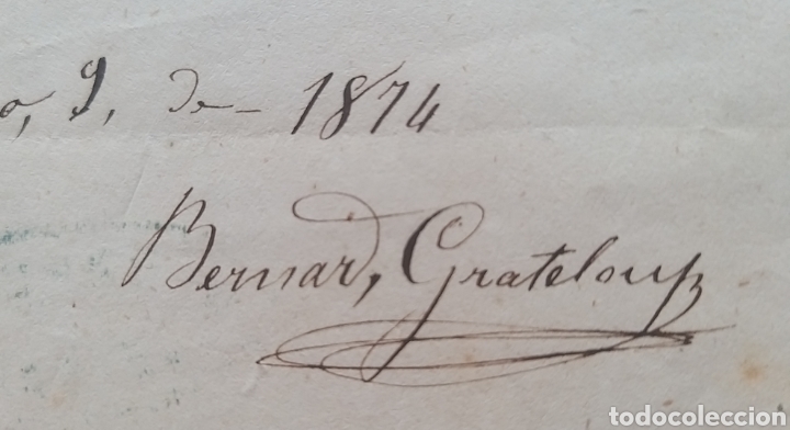 Manuscritos antiguos: RECIBO C&Aacute;RCEL DE C&Aacute;DIZ. SELLO DE LA C&Aacute;RCEL. A&Ntilde;O 1874. - Foto 3