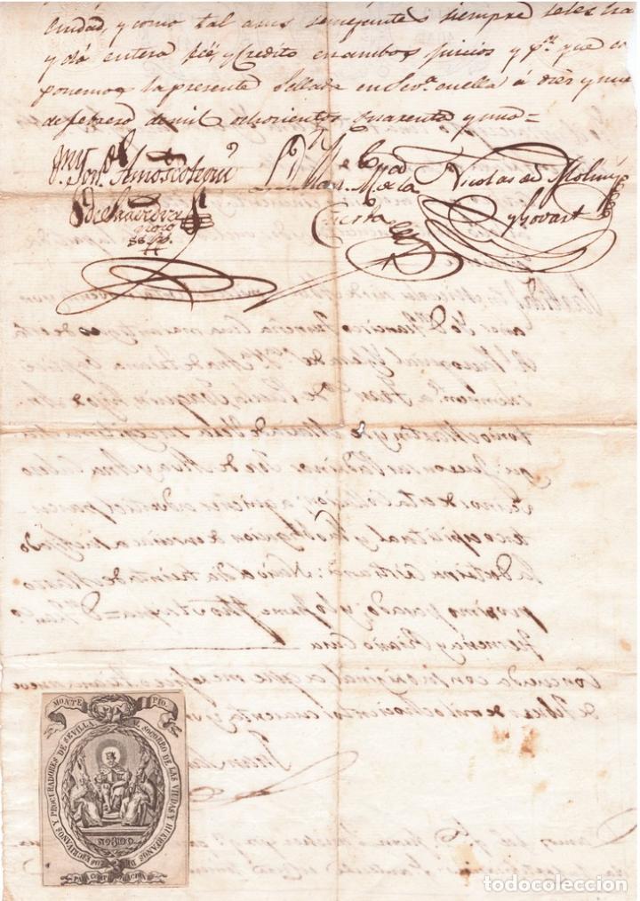 Ancient Manuscripts: ISABEL II. Triana. Sello 4&ordm;. Acta de nacimiento de Francisco de Paula Mart&iacute;n Vera. Sevilla. 1841