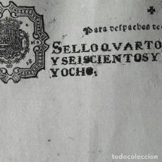 Manuscritos antiguos: AÑO 1658-PAPEL SELLADO SELLO 4º - 2 MRS-DESPACHOS OFICIO-HOJA EN BLANCO CON MARCA DE AGUA-SIGLO XVII. Lote 362323640