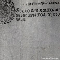 Manuscritos antiguos: AÑO 1656-PAPEL SELLADO SELLO 4º-2 MRS-SIGLO XVII-DESPACHOS OFICIO-HOJA EN BLANCO ALGUNA RAYA LETRA. Lote 362324285