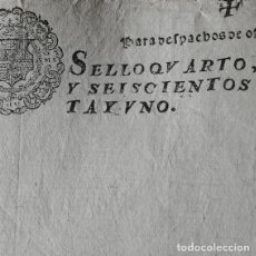 Manuscritos antiguos: AÑO 1651-PAPEL SELLADO SELLO 4º-2 MARAVEDIS-DESPACHOS OFICIO-HOJA EN BLANCO-SIGLO XVII-DOCUMENTOS. Lote 362338610