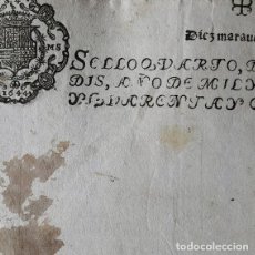 Manuscritos antiguos: AÑO 1644-PAPEL SELLADO SELLO 4º - 10 MRS-HOJA EN BLANCO CON MARCA DE AGUA-SIGLO XVII-PARA DOCUMENTOS. Lote 362380845