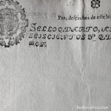 Manuscritos antiguos: AÑO 1642-PAPEL SELLADO SELLO 4º OFICIO 2 MRS-HABILITADO 1643 -HOJA EN BLANCO-MARCA AGUA-SIGLO XVII. Lote 362381635