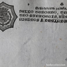 Manuscritos antiguos: AÑO 1639-PAPEL SELLADO SELLO 3º - 34 MRS-HOJA EN BLANCO CON MARCA DE AGUA-SIGLO XVII-PARA DOCUMENTOS. Lote 362383140
