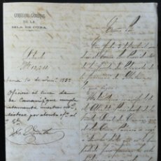 Manuscritos antiguos: 1882 CUBA PATRONATO DE LA ESCLAVITUD * FIRMADO POR CAPITÁN GENERAL LUIS PRENDERGATS GORDON. Lote 363484690