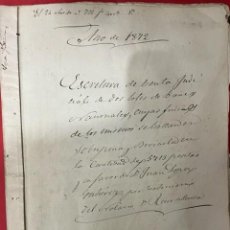 Manuscritos antiguos: ESCRITURA DE VENTA DE FINCAS A FAVOR DE JUAN LOPEZ GUTIERREZ, VILLARCAYO 1872. Lote 365813761