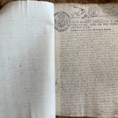 Manuscritos antiguos: ESCRITURA CON DOS SELLOS FISCALES QUARTO DE DE 51 MARAVEDÍS DE 1812. Lote 365815706