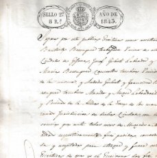 Manuscritos antiguos: 1843 JIJONA TORREMANZANAS (ALICANTE) SELLO FISCAL 2º DOCUMENTO. Lote 366799946