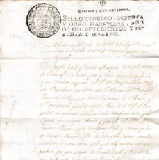 Manuscritos antiguos: 1774 TORREDEMBARRA (TARRAGONA) SELLO FISCAL 3º APOCA DOCUMENTO MANUSCRITO PAPEL SELLADO TIMBRADO. Lote 366806896