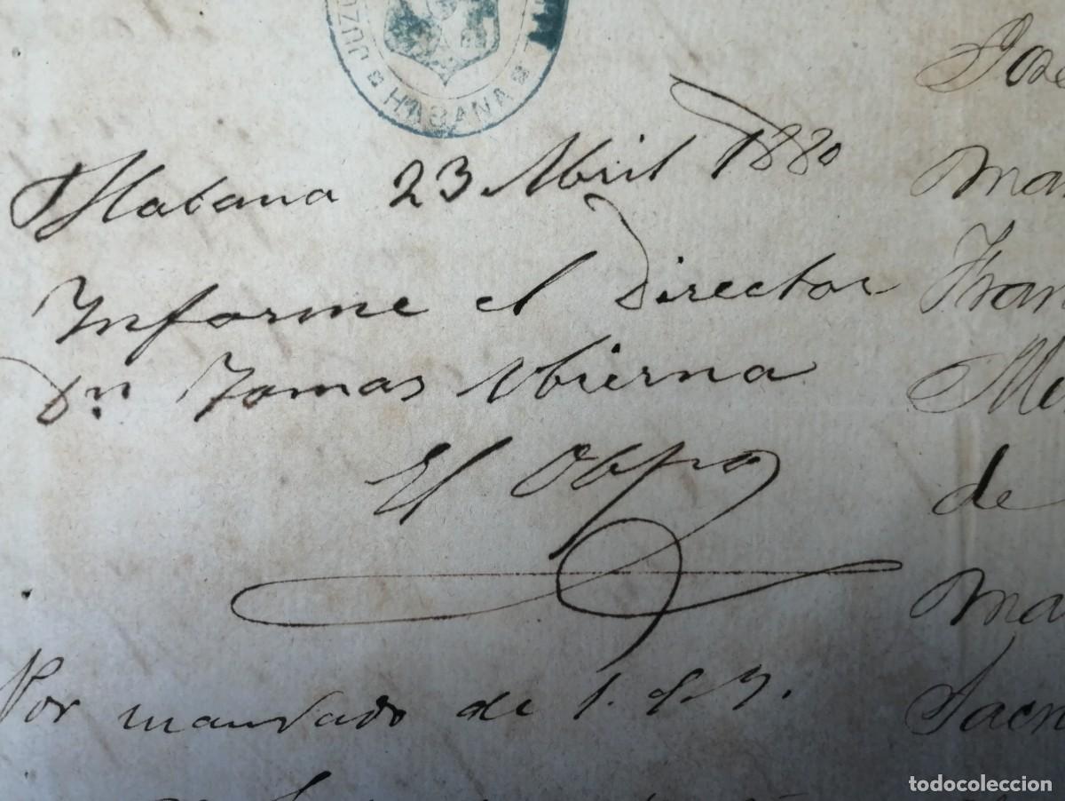 Alte Manuskripte: 1880 Cuba Firmado por el Obispo de La Habana Ram&oacute;n Fern&aacute;ndez de Pi&eacute;rola * Papel Timbrado Sellado