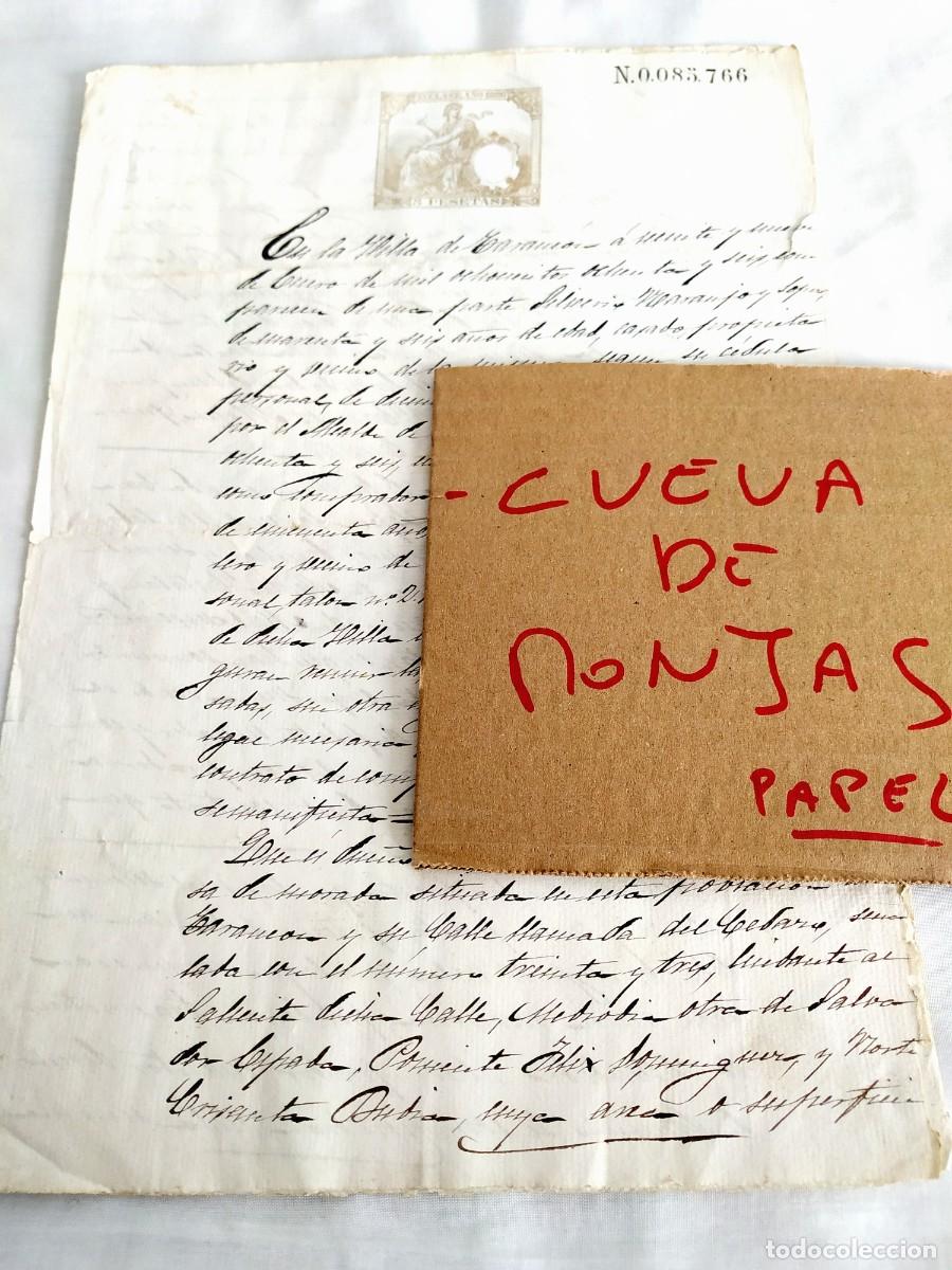 Manuscritos antiguos: TARANC&Oacute;N, CUENCA, 1886 - ESCRITURA COMPRAVENTA CASA CALLE DEL CEDAZO - Foto 1